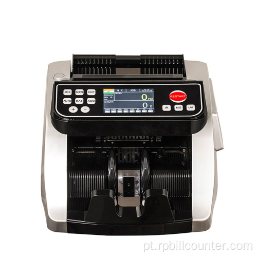 Máquina de contagem de dinheiro com sensores de duas cores